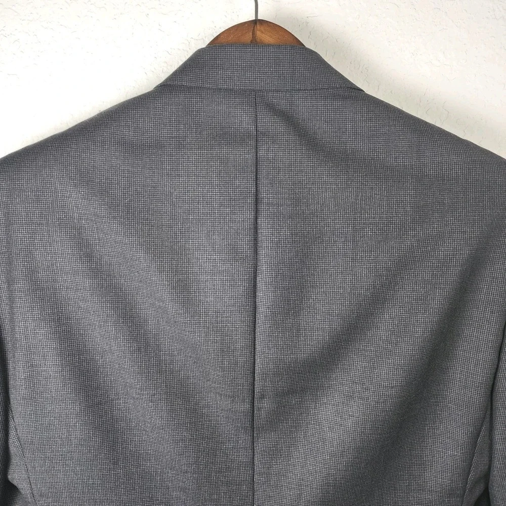 Southwick USA‎ Sharkskin Wool Suit Jacket 40R Gray Sport Coat Classic Tailored
